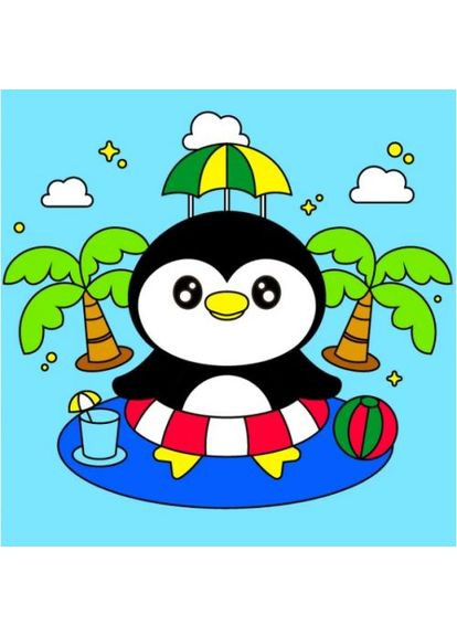 Набір для розпису по контурах "Купатися" 25x25 см Riviera Blanca (361415566)