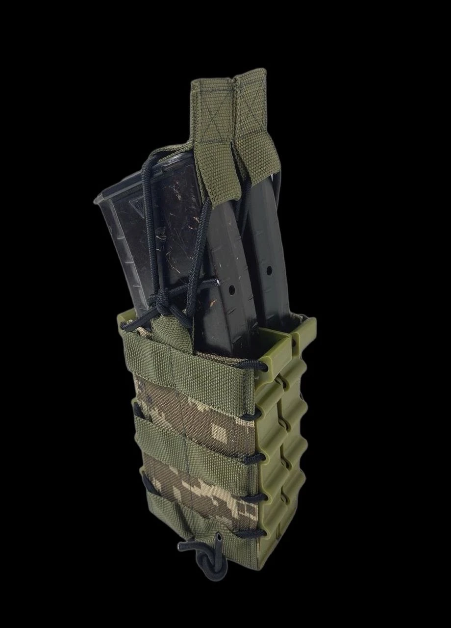 Подсумок для магазина АК открытый двойной с жестким боковым каркасом Пиксель Get’Man PDSMK-MRNN9KT-TP3-2-PXL (315932933)