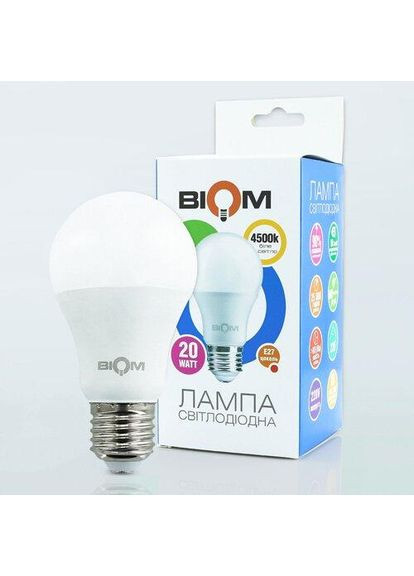 Светодиодная лампа BT-520 A80 20W E27 4500К матовая BIOM (362051692)