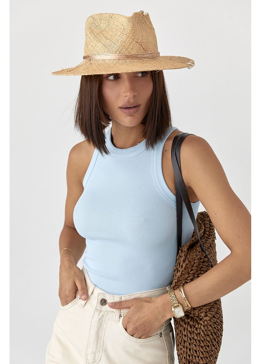 Майка приталена в рубчик Lurex — 370379976