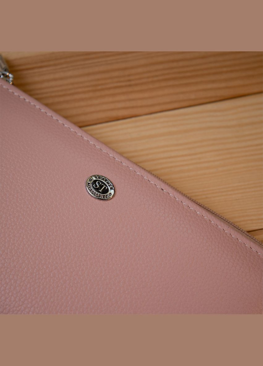 Женский кошелек из натуральной кожи с монетницей  19383 Розовый st leather (306881521)