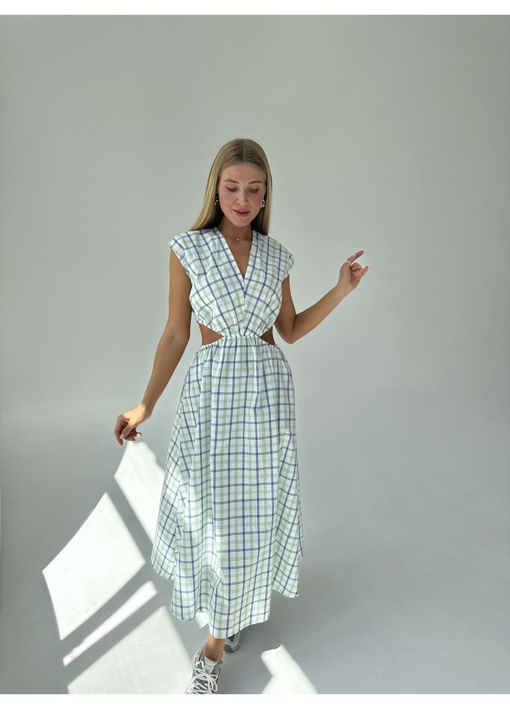 Комбинированное платье 1600782504al зеленый Alvo