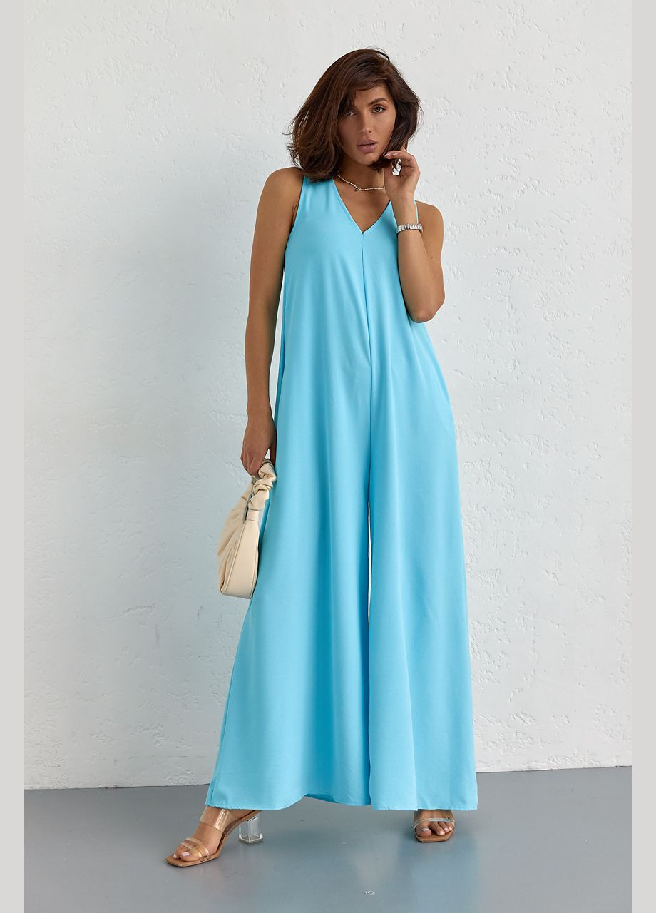 Летний комбинезон свободного фасона No Brand голубой