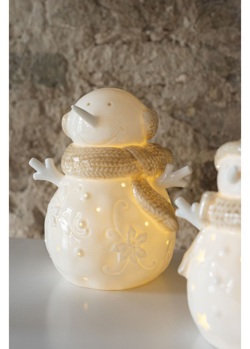 Фігурки сніговиків з підсвічуванням комплект із двох висота 18 см (59701) J-Line (370673906)