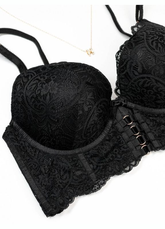 Чорний бюстгальтер bl2-724 чорний ISSA PLUS мереживо