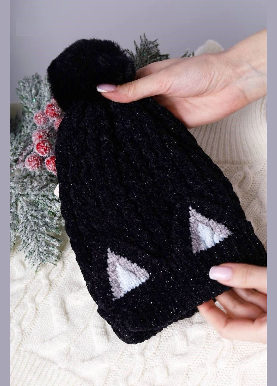 Шапка для дівчинки Чорний 52 - 56 Born (299338478)