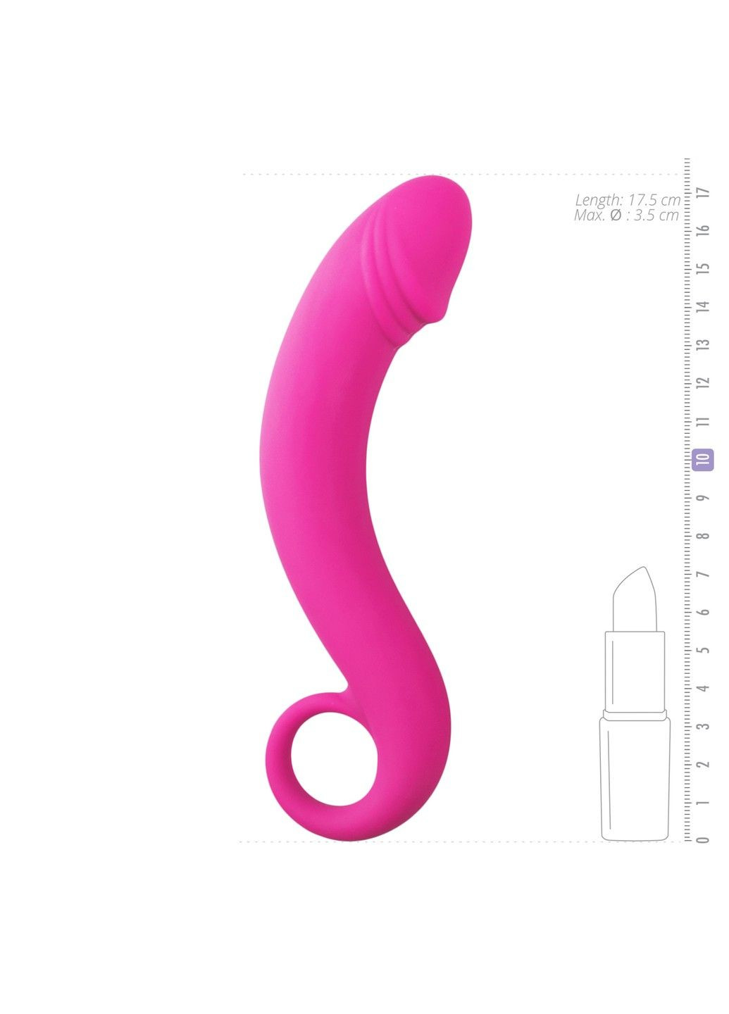Изогнутый фаллоимитатор Curved Dong для простаты розовый, 17.5 см x 3.5 см. EasyToys (290850835)