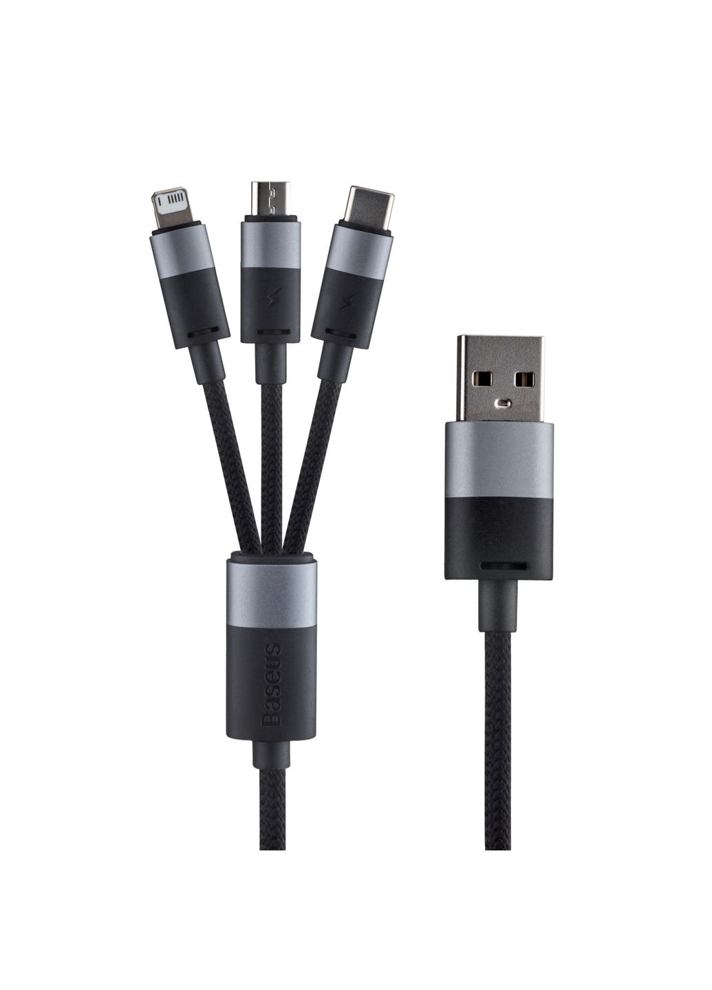 Кабель StarSpeed 1for-3 Fast Charging Data Cable USB to M+L+C 3.5A 1.2m Black Baseus (297456484)
