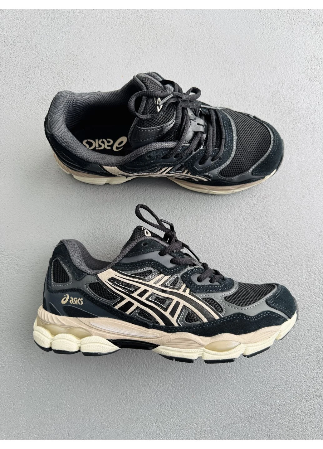 КРОССОВКИ ЖЕНСКИЕ ASICS GEL-NYC BLACK/GREY/BEIGE АСИКС ГЕЛЬ НЮК ЧЕРНЫЕ No Brand чёрные демисезоны (392023107)