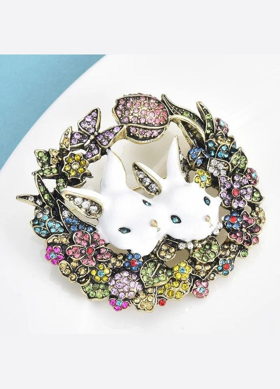 Красивая уникальная брошь ручной работы женская брошь Пасхальные кролики спрятались в цветах Fashion Jewelry (289355690)