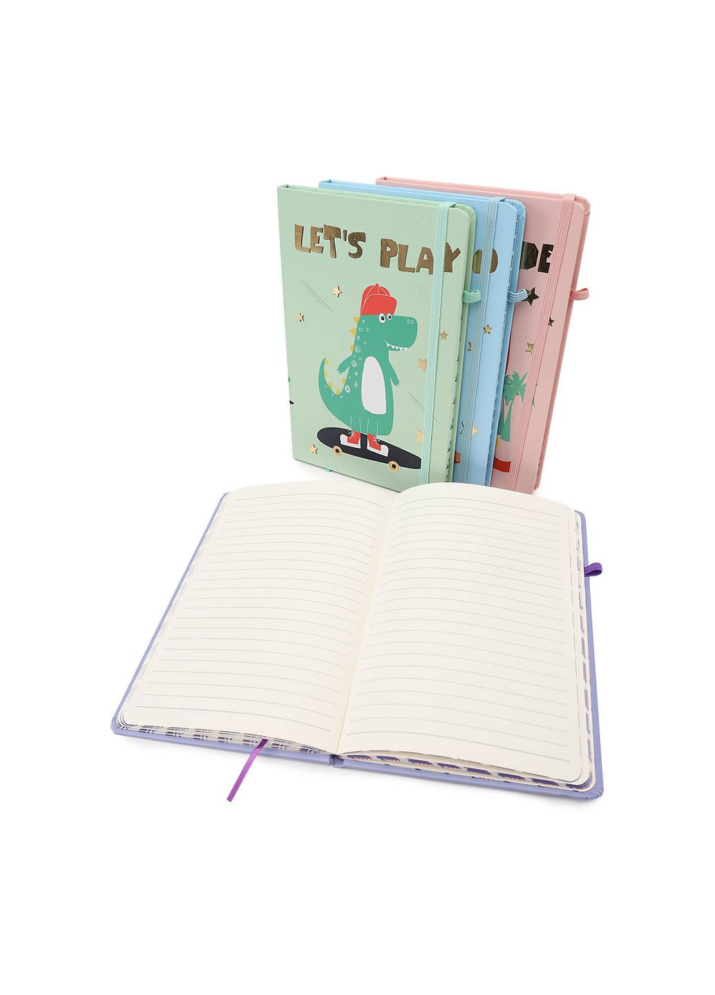 Блокнот на гумці формату А5 з твердою обкладинкою колір різнокольоровий ЦБ-00280731 Malevaro (345651117)