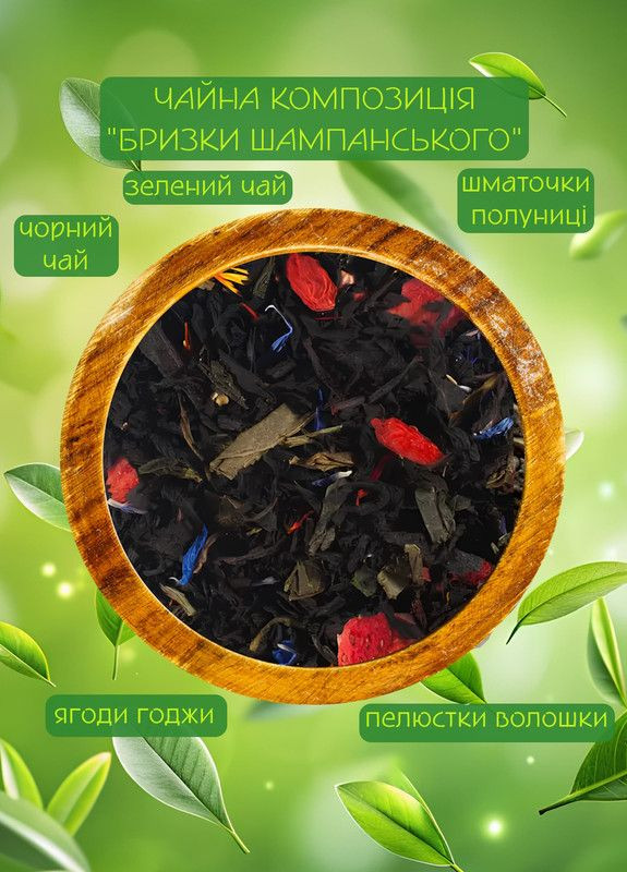 Купаж черного и зеленого чая Брызги шампанского, Чайные Шедевры, 100г (22-0029) Кукумбер (322862042)