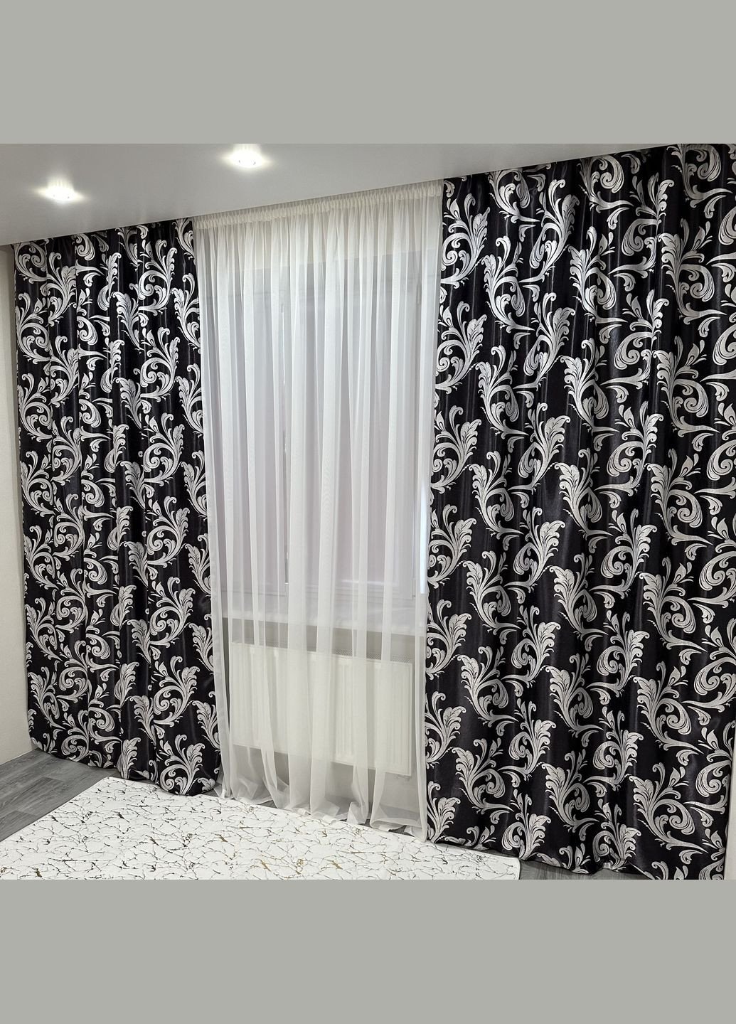 Готовий комплект штор (2шт) блекаут софт чорного кольору 150х270см No Brand (323014106)