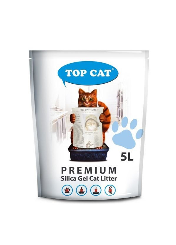 Наповнювач для котячого туалету premium 480101 силікагелевий 5 л Top Cat (266274676)