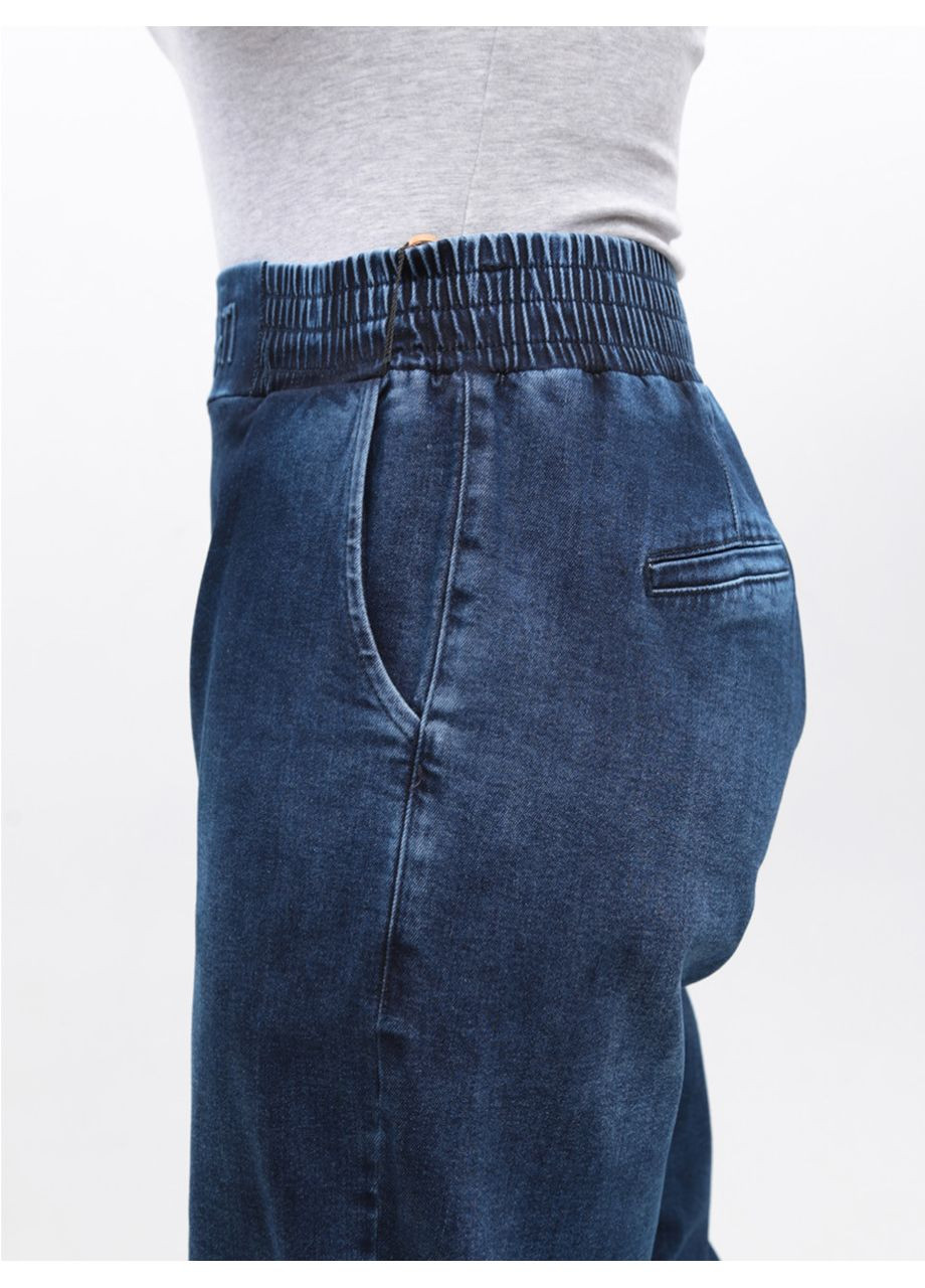 Джинси жіночі сині банани з резинкою на поясі великі розміри Banana's Adorati - (369668891)