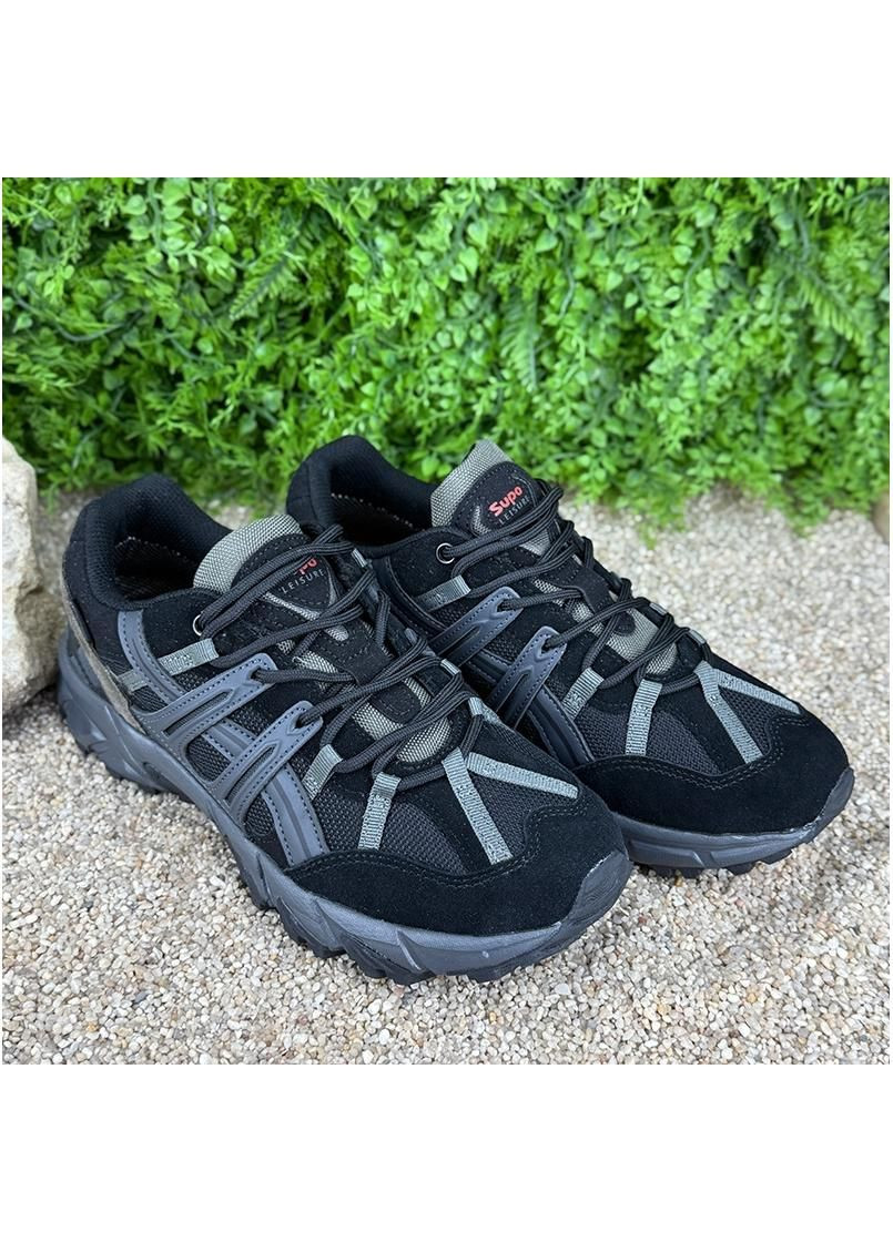 Чорні чоловічі кросівки зимові термо vs-0020887-3 чорні з сірим No Brand