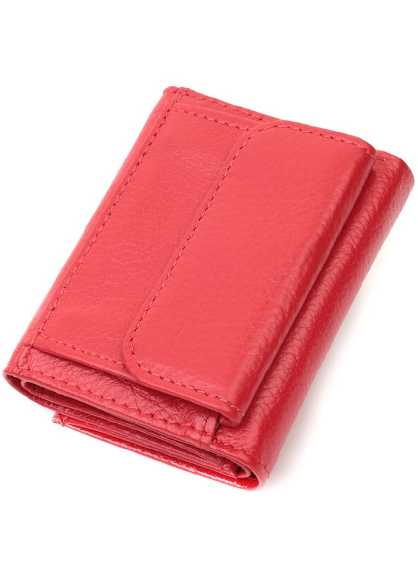 Компактне жіноче портмоне з монетницею із натуральної шкіри червоний 22729 st leather (329196453)