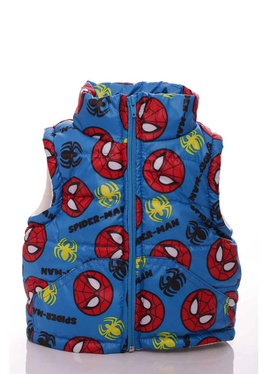 Жилетка на флісі для хлопчика з кишенями із принтом спайдермена блакитна 110 см (45026) BABYKROHA (297199324)