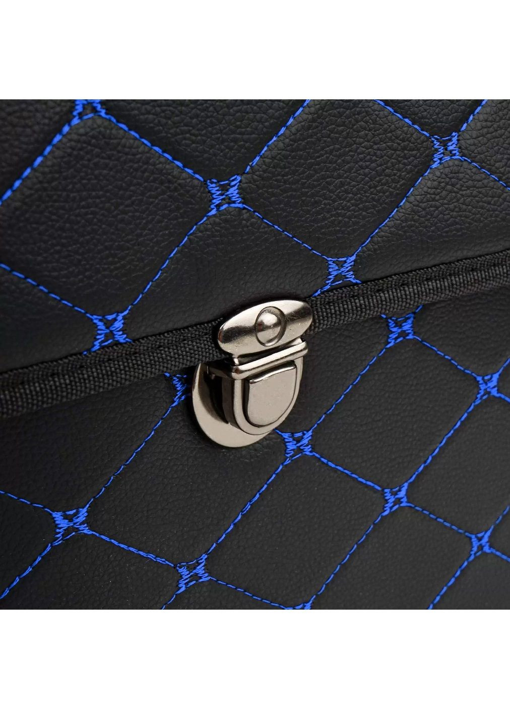 Органайзер сумка бокс кейс в багажник автомобиля складной с замком ручками 66х32х30 см (476990-Prob) Черный с синей строчкой Unbranded (293148786)