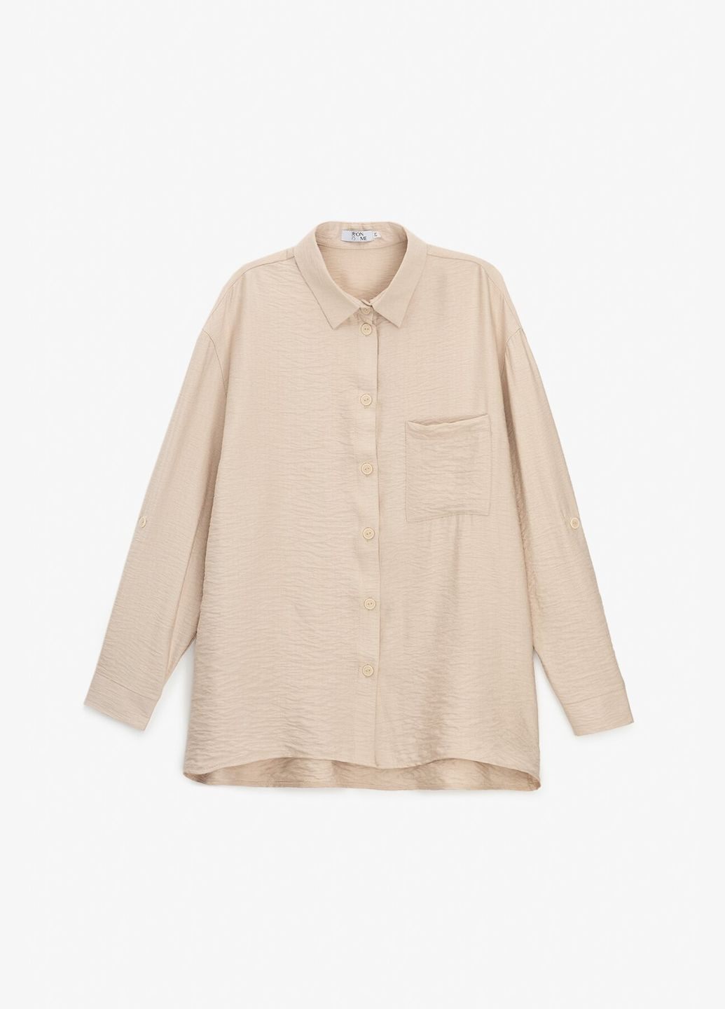 Бежевая повседневный рубашка однотонная On me