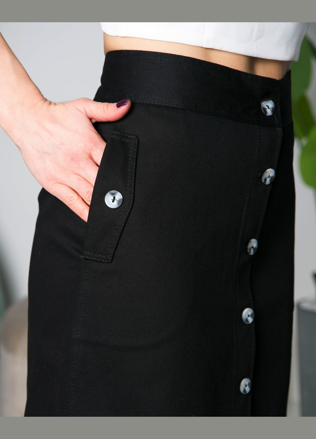 Черная женская юбка трапеция 128те черная No Brand