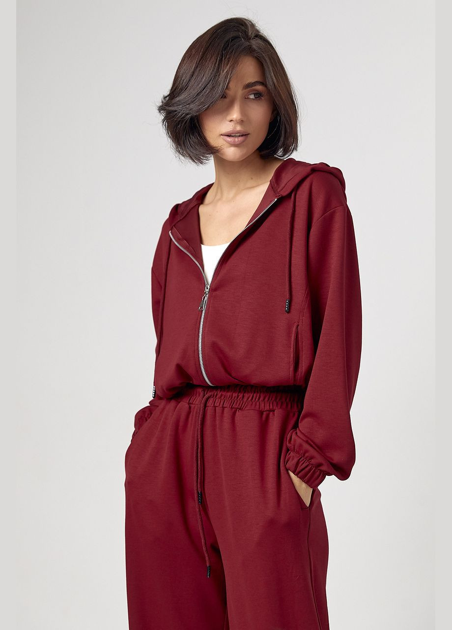 Спортивный костюм с джогерами и кофтой с капюшоном - коричневый Lurex (324392648)