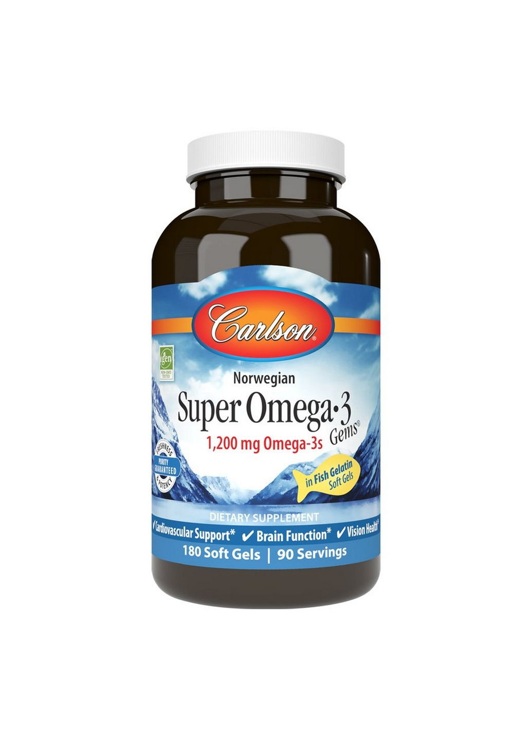 Жирные кислоты Super Omega-3 Gems 1200 mg, 180 капсул Carlson Labs (293417935)