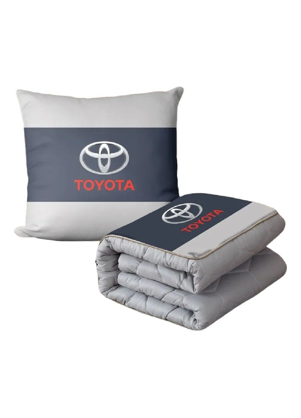 Дорожня автомобільна подушка з пледом ковдрою логотипом марки машини складна конструкція (480618-Prob) Toyota Unbranded (338956188)