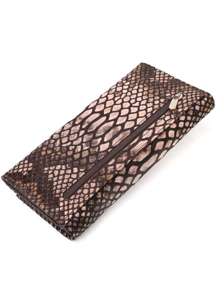 Ультрастильный женский кошелек из фактурной натуральной кожи с тиснением под змею 21713 Canpellini (298920842)