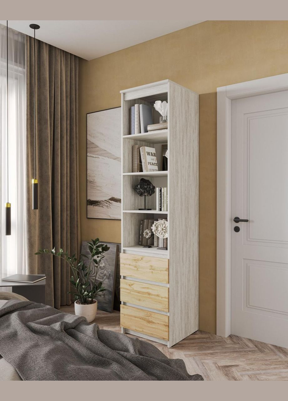 Шкаф-пенал для одежды с ящиками и полками T-219 от MORELI (335422887)