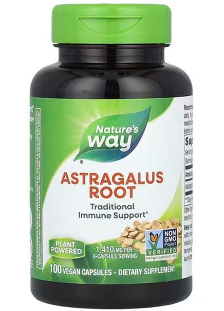 Астрагал Astragalus 1410 мг 100 веганских капсул Nature's Way (357342958)