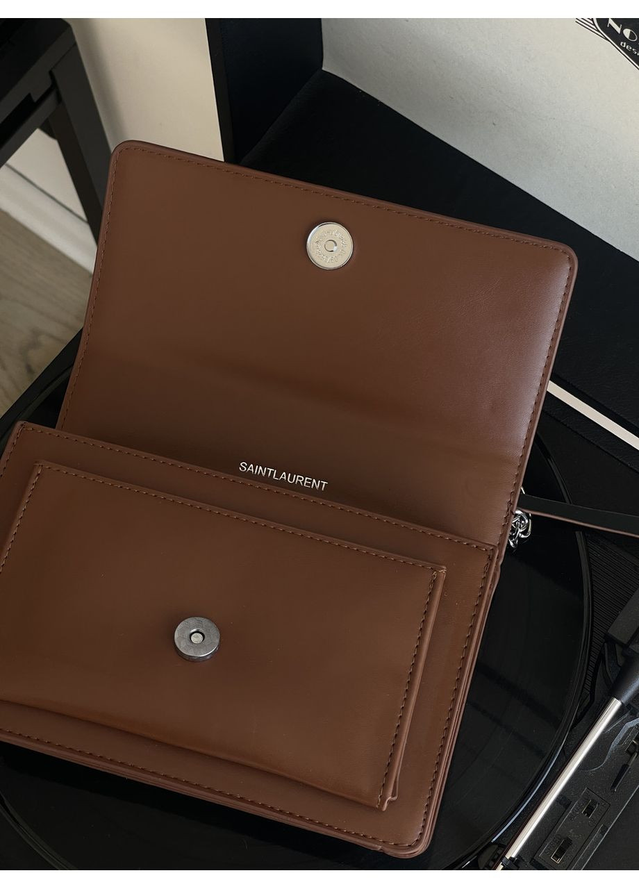 Жіноча сумка YSL коричневий срібло клатч No Brand (369935361)