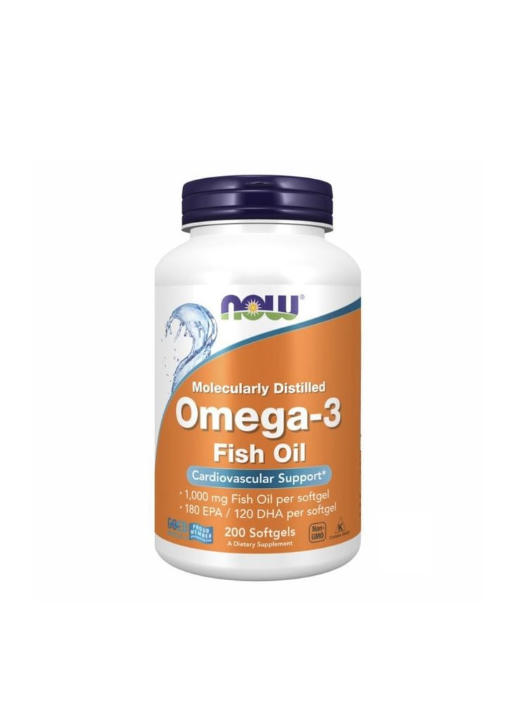 Omega-3, Рыбий жир из омега-3, 1000 мг, 200 капсул (180ЭПК/120ДГК) Now Foods (362503058)