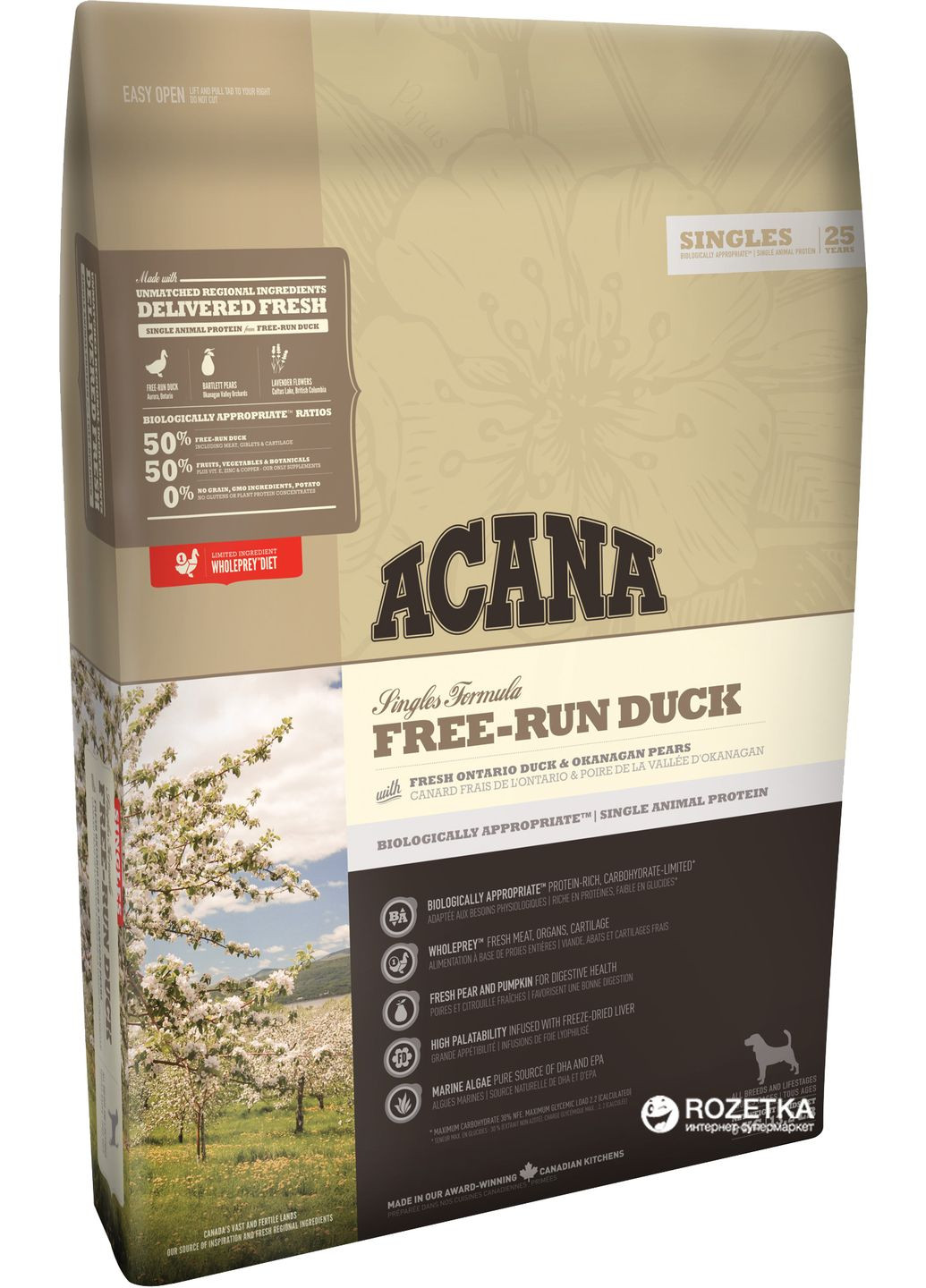 Сухой гипоаллергенный корм для собак всех пород Free-Run Duck 2 кг (a57120) Acana (280951641)