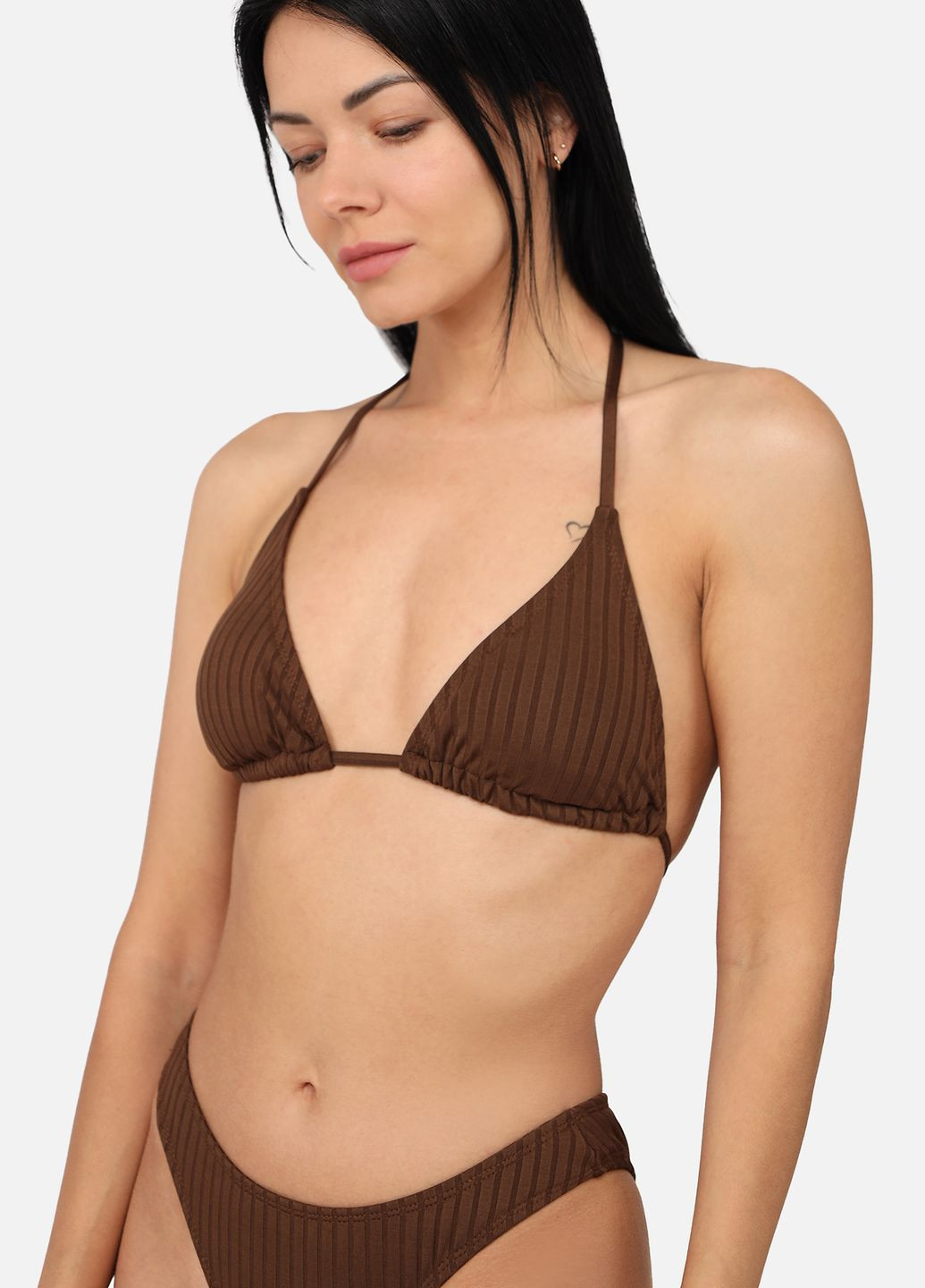 Коричневый летний лиф треугольник женский цвет коричневый цб-00268401 No Brand