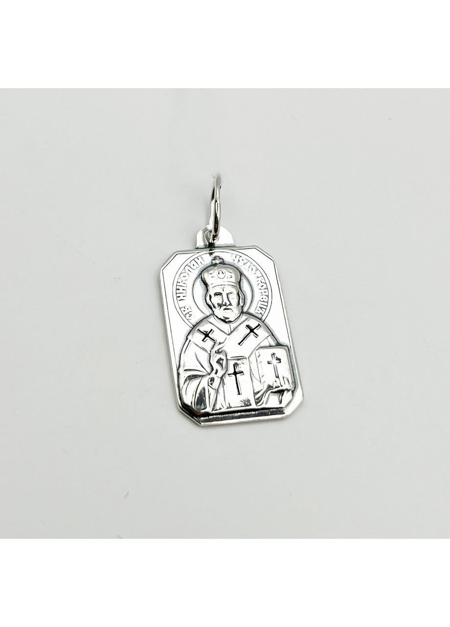 Православна ладанка срібна "Святий Миколай Чудотворець" 3,8 г No Brand (369736858)