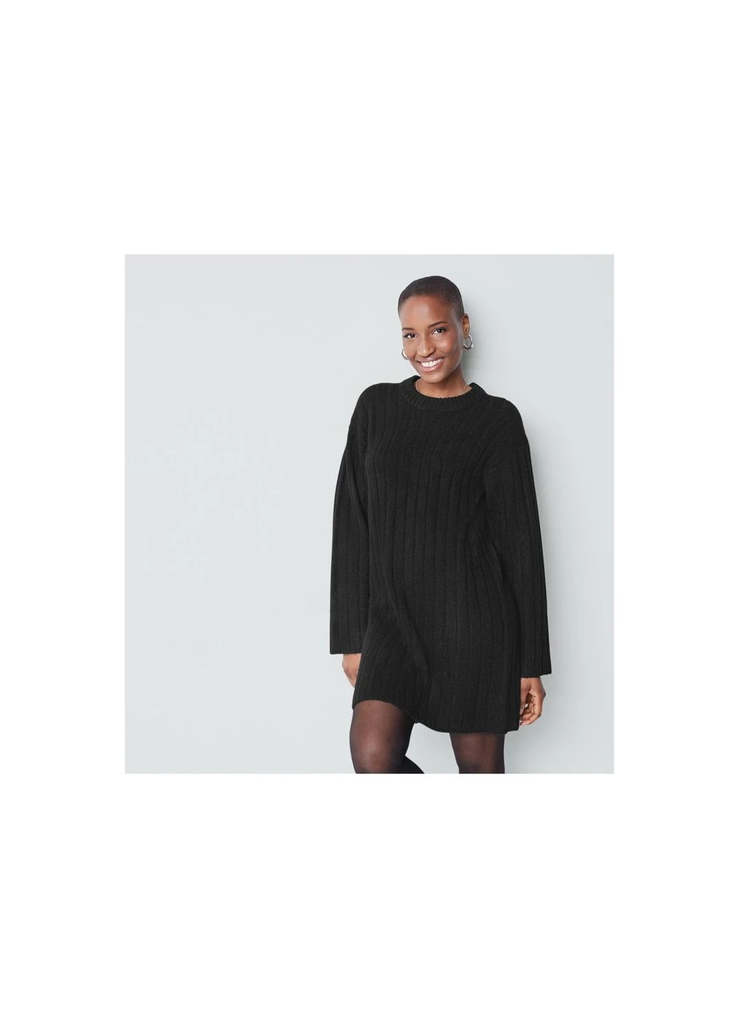 Черное повседневный платье вязаная для женщины lycra® 473880 Esmara
