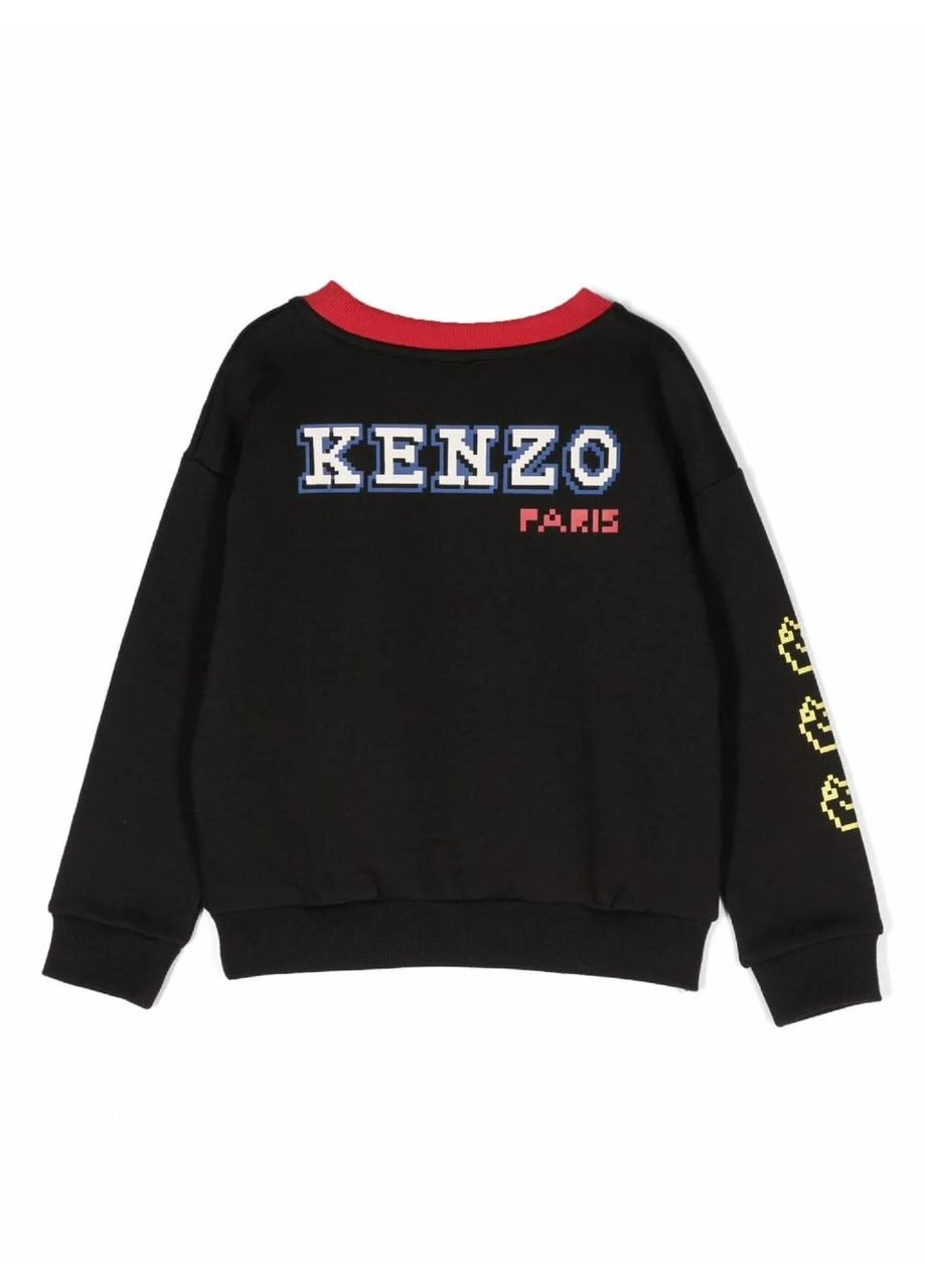 Чорний світшот, арт. 25848, logo & animals, 126 см, 8 років Kenzo
