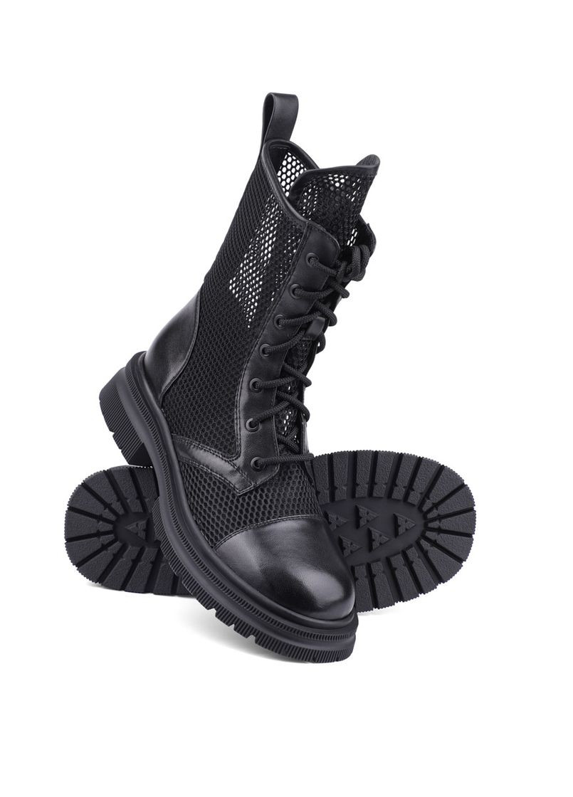 Осенние женские ботинки e2320-w50 черная кожа MIRATON