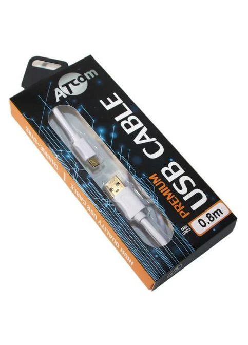 Кабель USB 2.0 AM - miniUSB (5P), 0.8 м, білий, Premium (17295) Atcom (388777517)