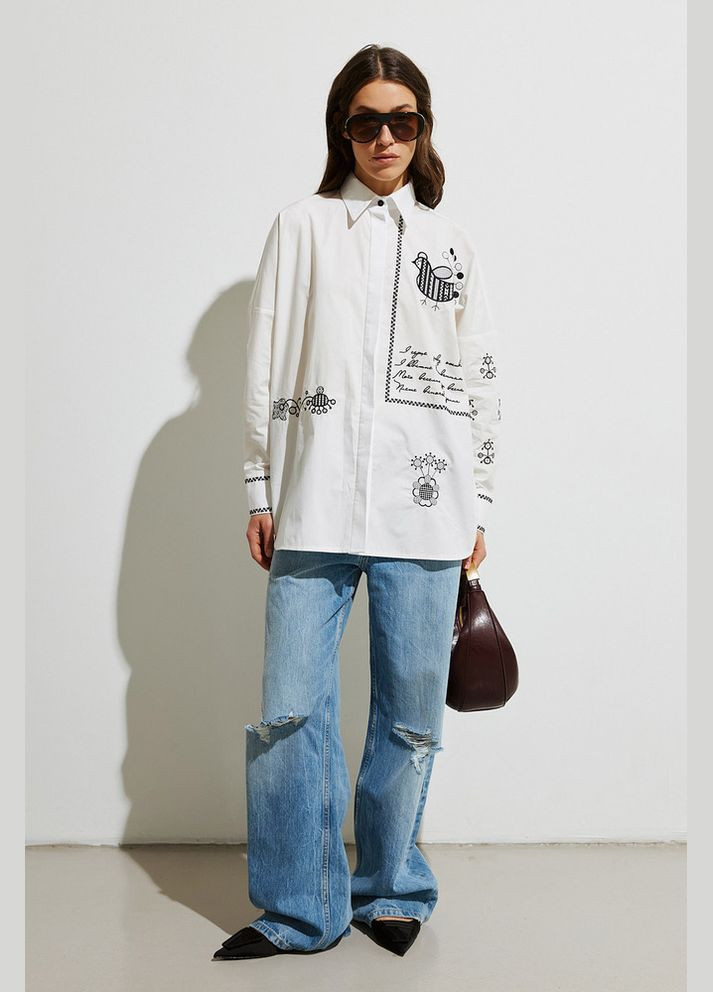 Сорочка біла жіноча з етно-вишивкою MKRM4256-1 Modna KAZKA (336934058)