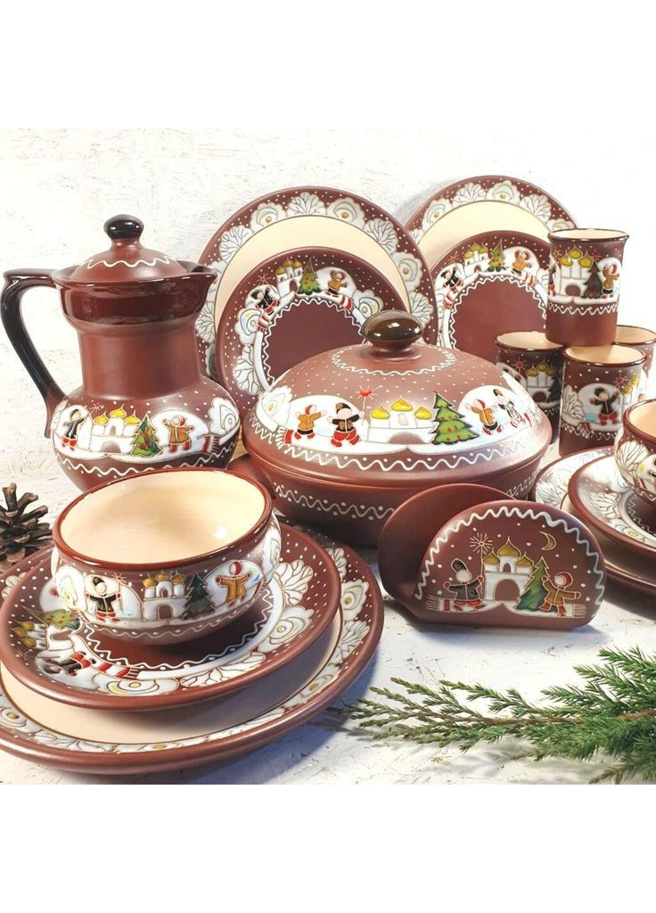 Чашка керамічна ручної роботи "Різдво" сіра (300 мл) No Brand (369953990)