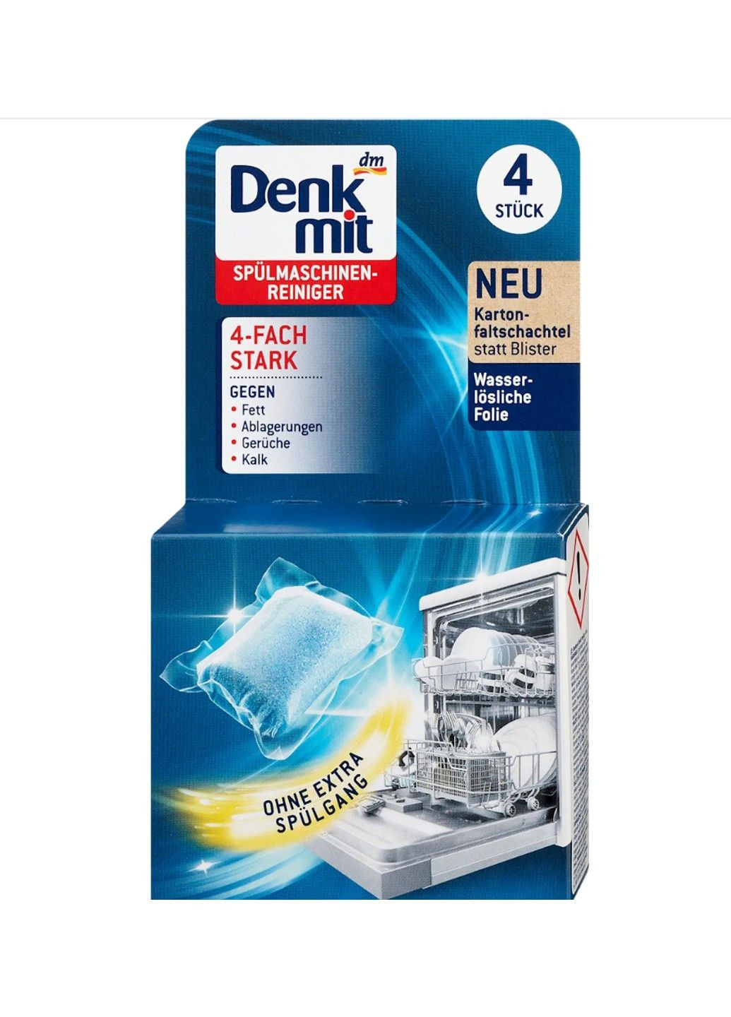 Таблетки для очищення посудомийної машини Spulmaschinen Reiniger 4 шт Denkmit (334314545)