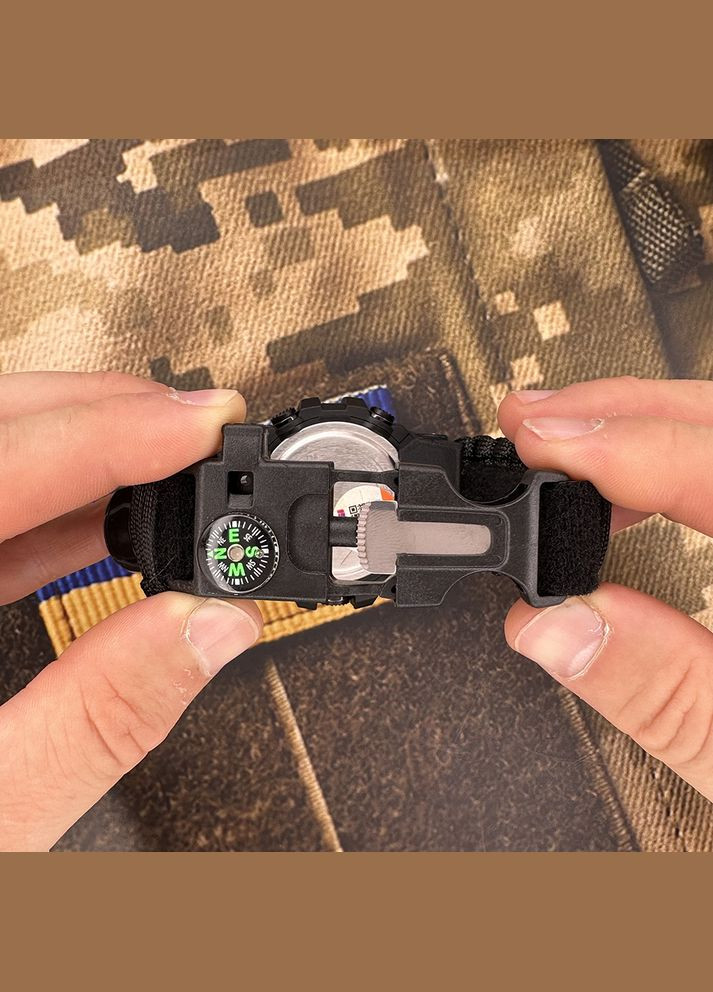 1356BK Black Tactic Compass электронный спортивный, армейский Skmei (324089272)