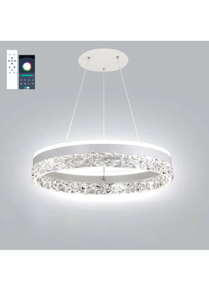 Керована світлодіодна люстра STELLA ICE 80W R-APP-500x1200-WHITE/CLEAR-220-IP20 ESLLSE (360880411)
