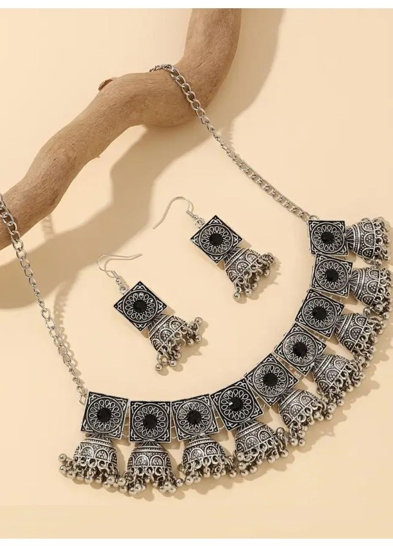 Індійський стиль: кольє та сережки джумки, 1396-1 No Brand (356775609)