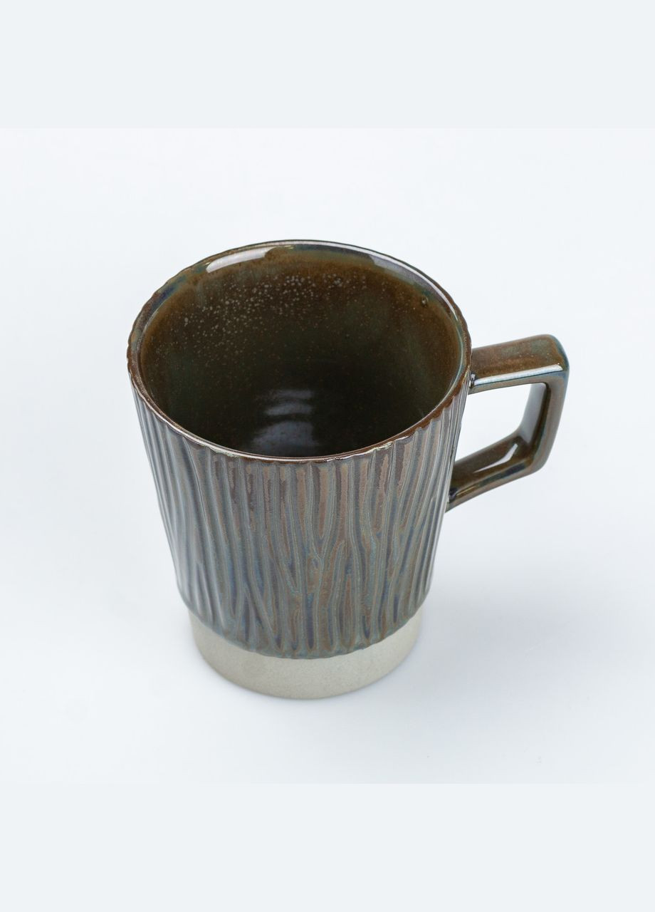 Чашка керамічна для чаю та кави 300 мл у стилі ретро Графіт TS Kitchen (315637295)