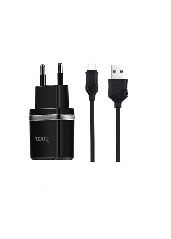 Набір зарядного і кабель і Micro cable C12 2 USB порт Hoco (279554594)