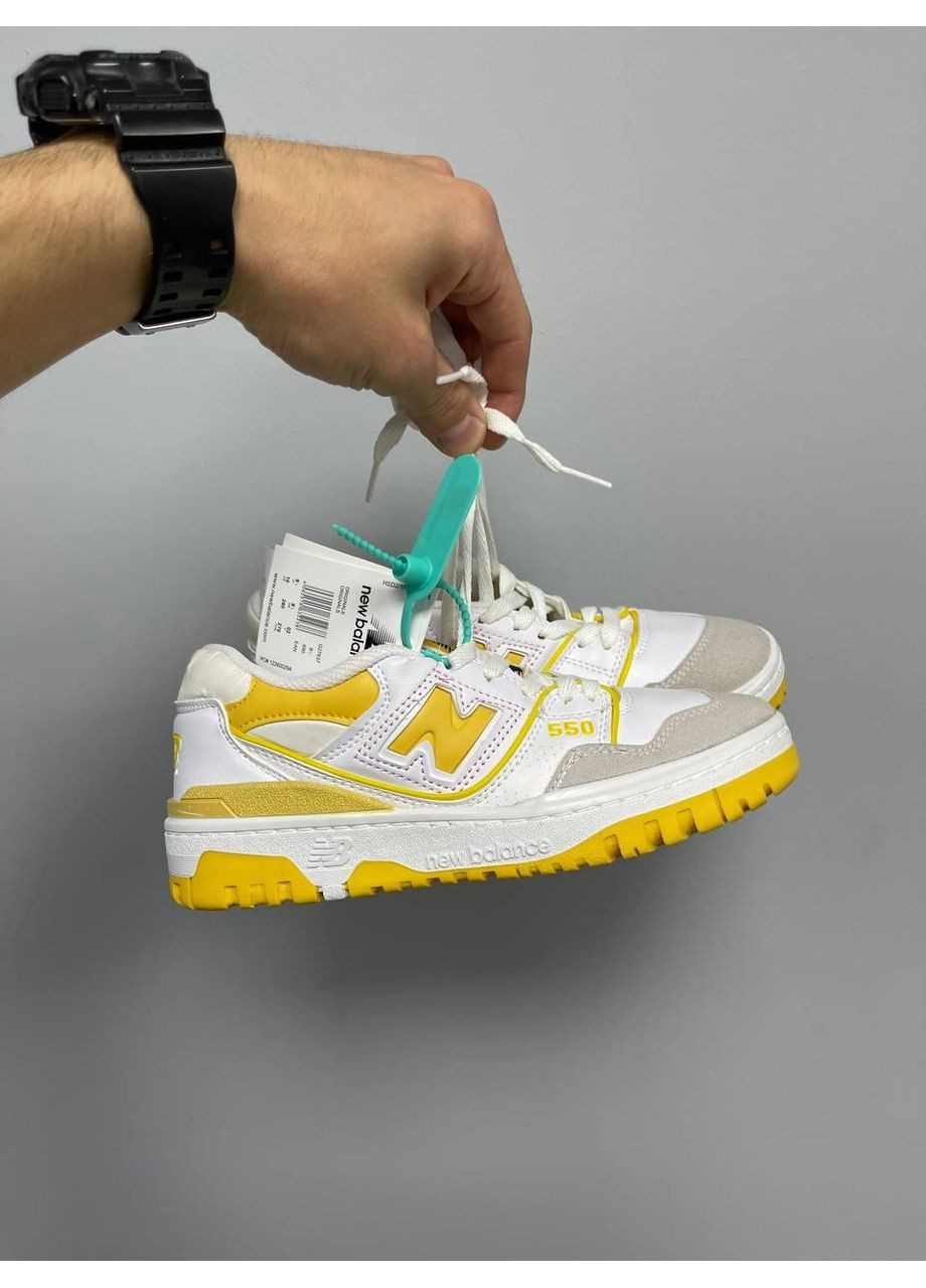 КРОСІВКИ ЖІНОЧІ NEW BALANCE 550 WHITE YELLOW НЬЮ БЕЛАНС 550 No Brand білі демісезони (367166935)