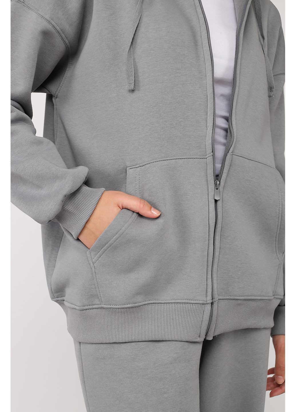 Толстовка на блискавці жіноча колір сірий CB-00283115 Yuki (366421868)
